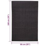 vidaXL Tapis Sisal naturel 66x100 cm Noir