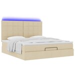 VidaXL Cadre de lit ottoman avec matelas crème 180x200 cm tissu