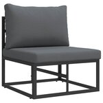 vidaXL Ensemble de canapé de jardin avec coussin 6 Pièces Noir Aluminium