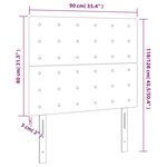 vidaXL Tête de lit à LED Gris clair 90x5x118/128 cm Velours