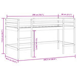 vidaXL Lit mezzanine enfants échelle blanc 80x200 cm bois pin massif