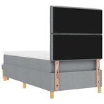 vidaXL Lit avec sommier et banc gris clair 100x200 cm tissu