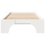 vidaXL Cadre de Lit Simple Blanc Bois de pin massif 75 x 190 cm Moderne