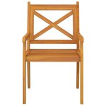 vidaXL Chaises à manger d'extérieur lot de 2 Bois d'acacia massif