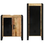 vidaXL Ensemble de mobilier de salle de bain avec étagère avec stockage avec porte 2 Pièces