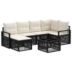 vidaXL Ensemble de canapé de jardin 7 pc Noir polyrotin