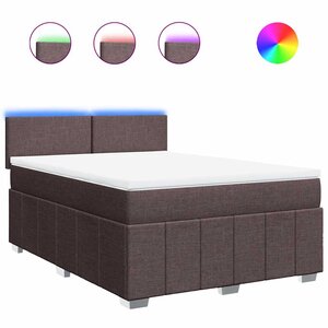 vidaXL Sommier à lattes de lit avec matelas Marron foncé 140x190 cm