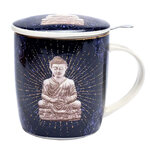 Mug avec infuseur métal - bouddha bleu nuit