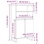 vidaXL Buffet haut Blanc 60x36x110 cm Bois d'ingénierie