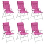 vidaXL Coussins de chaise à dossier haut lot de 6 rose tissu oxford