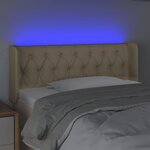 vidaXL Tête de lit à LED Crème 103x16x78/88 cm Tissu