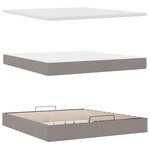 vidaXL Lit ottoman avec matelas et LED Taupe 180x200cm tissu
