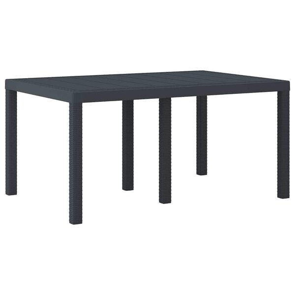 vidaXL Table de jardin pour repas Anthracite 150 x 100 x 73 cm