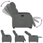 vidaXL Fauteuil inclinable électrique gris foncé tissu
