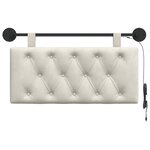 vidaXL Tête de lit suspendue Crème Velours