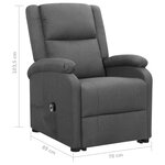 vidaXL Fauteuil Gris foncé Tissu