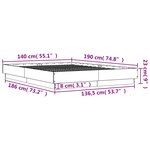 vidaXL Cadre de lit avec lumières LED chêne fumé 140x190 cm