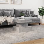 vidaXL Table basse avec lumières LED gris béton 50x50x40 cm