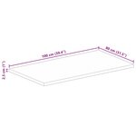 vidaXL Dessus de table 100x80x2 5cm rectangulaire bois massif manguier