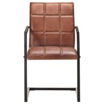 vidaXL Chaises à manger cantilever lot de 2 marron cuir véritable
