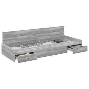 vidaXL Cadre de lit Gris Sonoma 75 x 190 cm Bois d'ingénierie