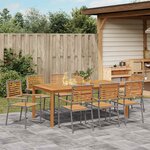vidaXL Ensemble de salle à manger pour jardin 9 Pièces Gris