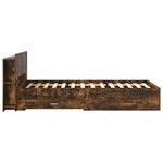 vidaXL Cadre de lit avec rangement Chêne fumé 90 x 190 cm