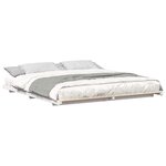 vidaXL Cadre de lit surélevé Blanc 200 x 220 cm Bois massif en pin