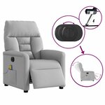 vidaXL Fauteuil de massage inclinable électrique gris nuage tissu