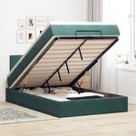 vidaXL Lit ottoman avec matelas vert foncé 120x190 cm velours