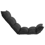 vidaXL Chaise pliable de sol Noir Tissu