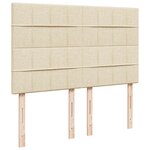 vidaXL Sommier à lattes de lit avec matelas Crème 160x200 cm Tissu