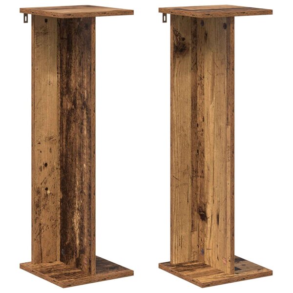 vidaXL Support de Plante 2 Pièces Bois ancien 25 x 25 5 x 80 5 cm
