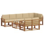 vidaXL Ensemble de canapés d'extérieur 9 Pièces Naturel et Beige