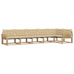 vidaXL Ensemble de canapés d'extérieur 6 Pièces Blanc et Beige