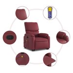 vidaXL Fauteuil inclinable de massage Rouge bordeaux Similicuir