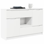 vidaXL Buffet avec tiroir Blanc 100 x 30 x 65 6 Bois d'ingénierie