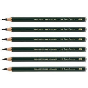 Crayon CASTELL 9000 Jumbo Large Mine 5 3 mm 8B x 6 FABER-CASTELL