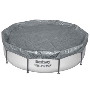 Bestway Couverture de piscine 1 Ø3 05 m Rond Polyester Gris for
