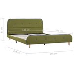 vidaXL Cadre de lit Vert Tissu 140x200 cm