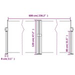 vidaXL Auvent latéral rétractable taupe 120x600 cm