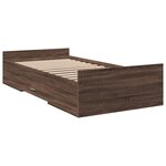 vidaXL Cadre de lit à tiroirs chêne marron 90x190 cm bois d'ingénierie