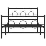 vidaXL Cadre de lit métal sans matelas avec pied de lit noir 107x203cm