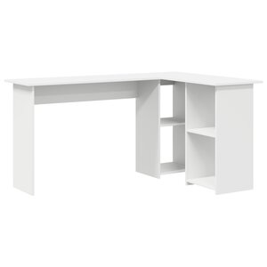 vidaXL Bureau blanc Blanc Bois d'ingénierie Moyenne Bureau d'ordinateur