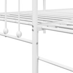 vidaXL Cadre de lit de jour avec tête de lit Blanc 107 x 203 cm Acier