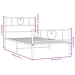 vidaXL Cadre de lit métal sans matelas avec pied de lit noir 100x190cm