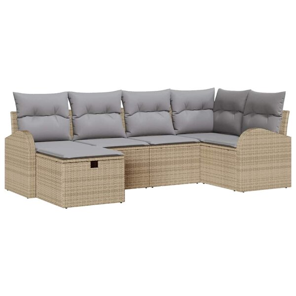 vidaXL Ensemble de canapé de jardin 6 Pièces beige et gris clair