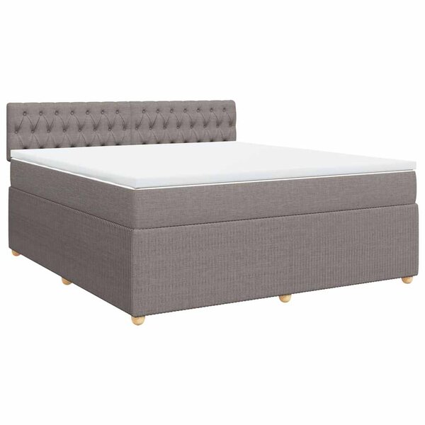 vidaXL Sommier à lattes de lit avec matelas Taupe 180x200 cm Tissu