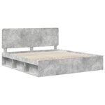 vidaXL Cadre de lit Béton 180 x 200 cm Bois de pin massif