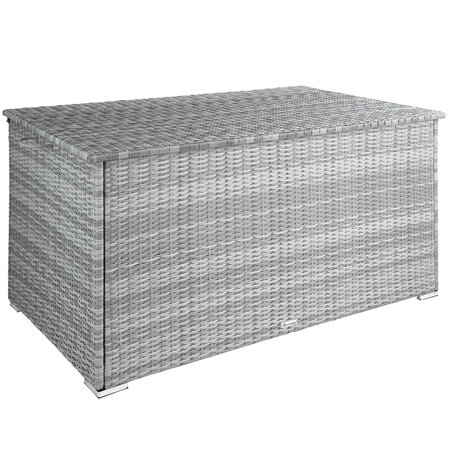 Tectake coffre de jardin oslo structure en aluminium 145x82 5x79 5cm - gris clair